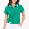 Banded Waist Zip Polo