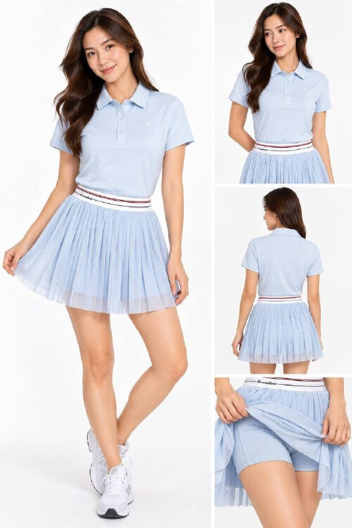 Mesh Skort Polo Set