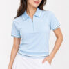 Banded Waist Zip Polo